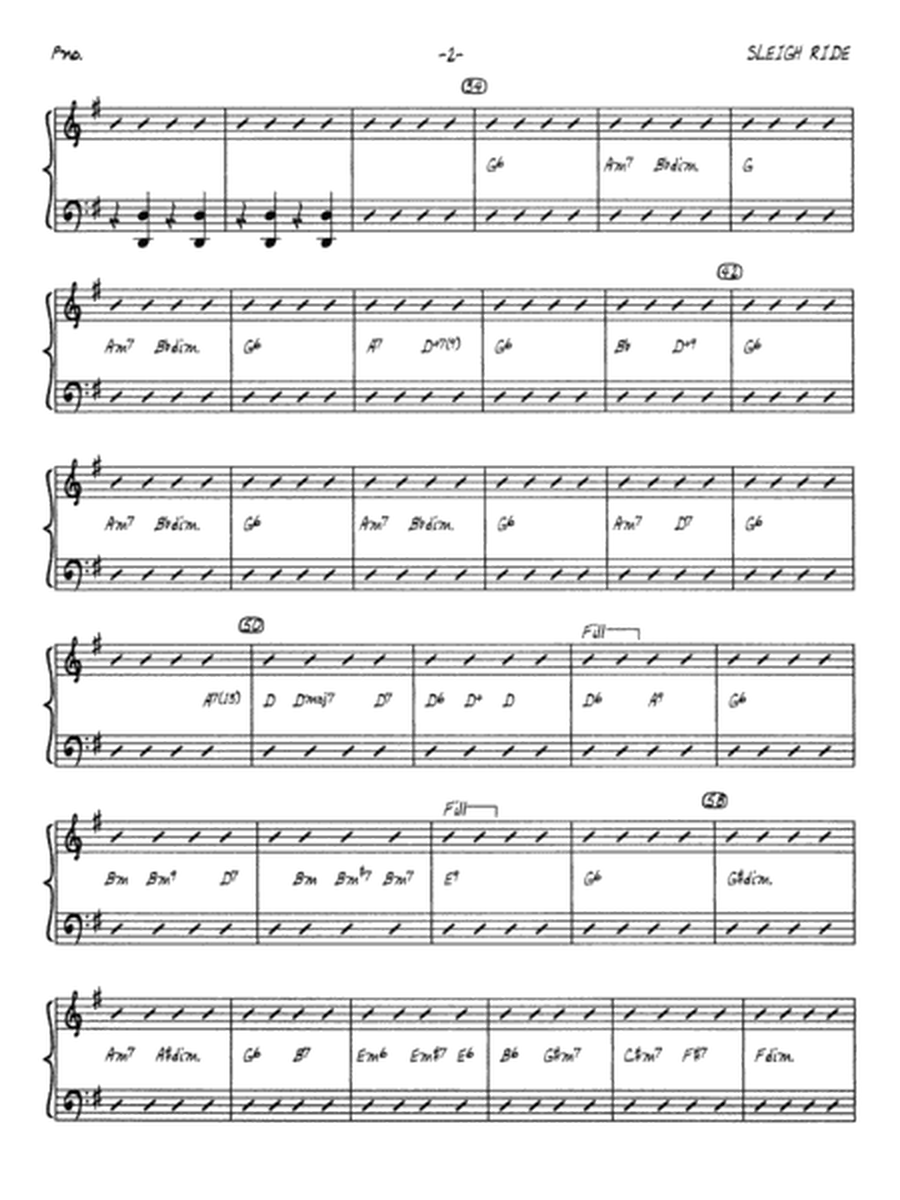 Sleigh Ride: Piano Accompaniment