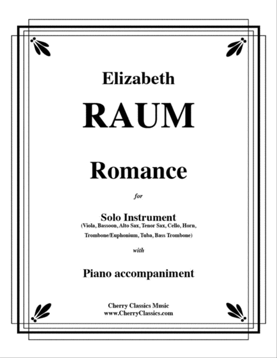 Romance for Solo Instrument with Piano Accompaniment Bassoon scores gallery preview page 1