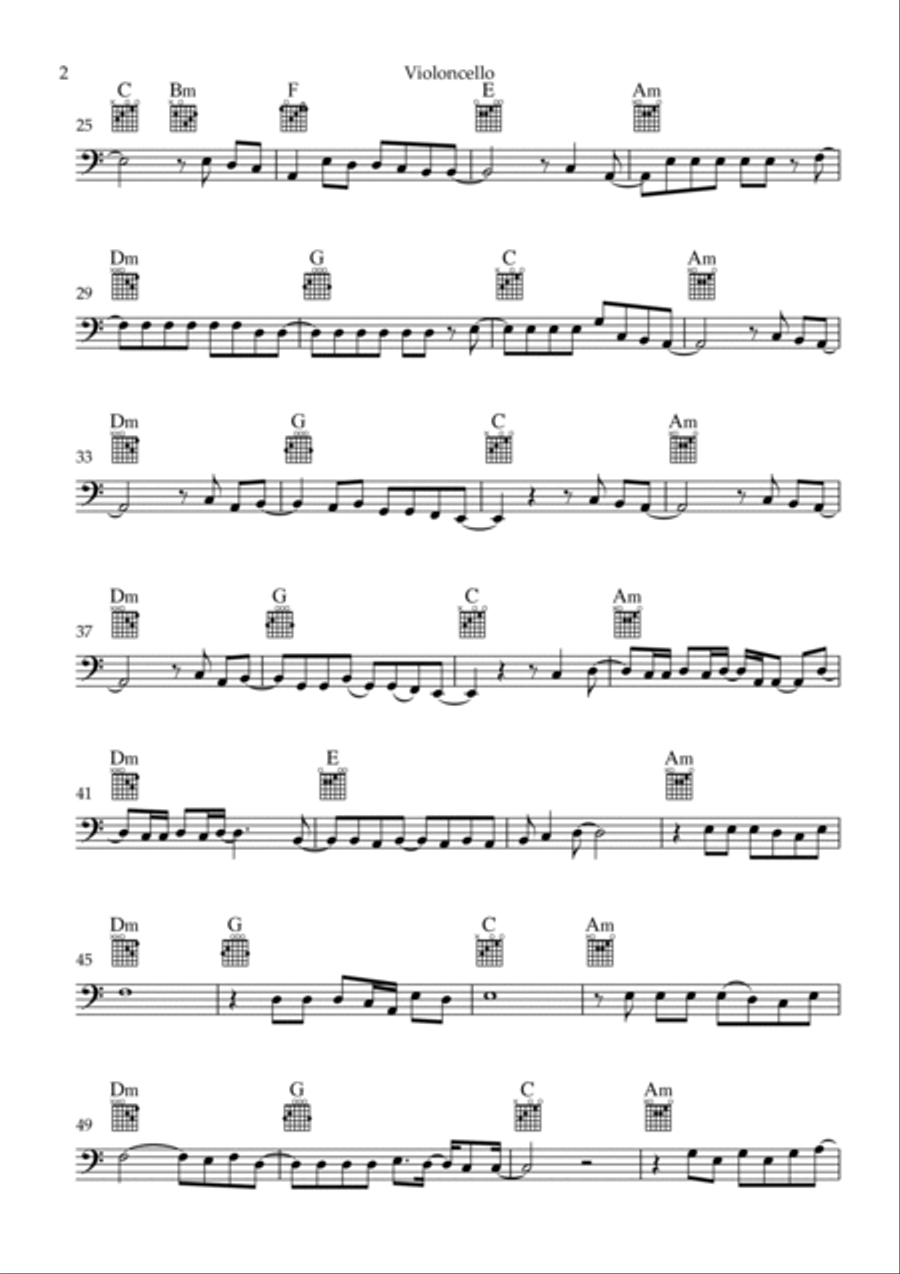 Flowers Cello Solo scores gallery preview page 2