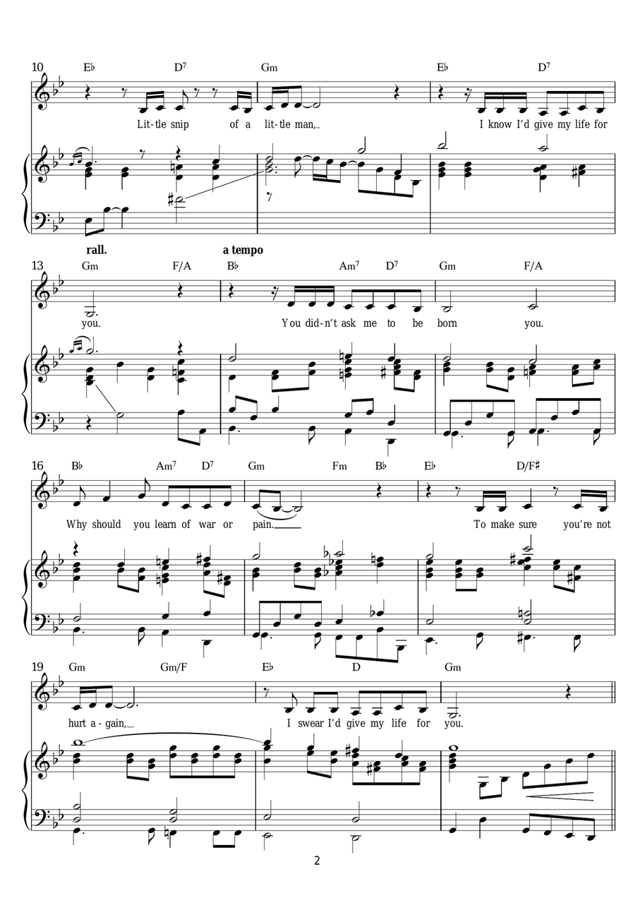 I'd Give My Life For You (from Miss Saigon) Piano, Vocal scores gallery preview page 2