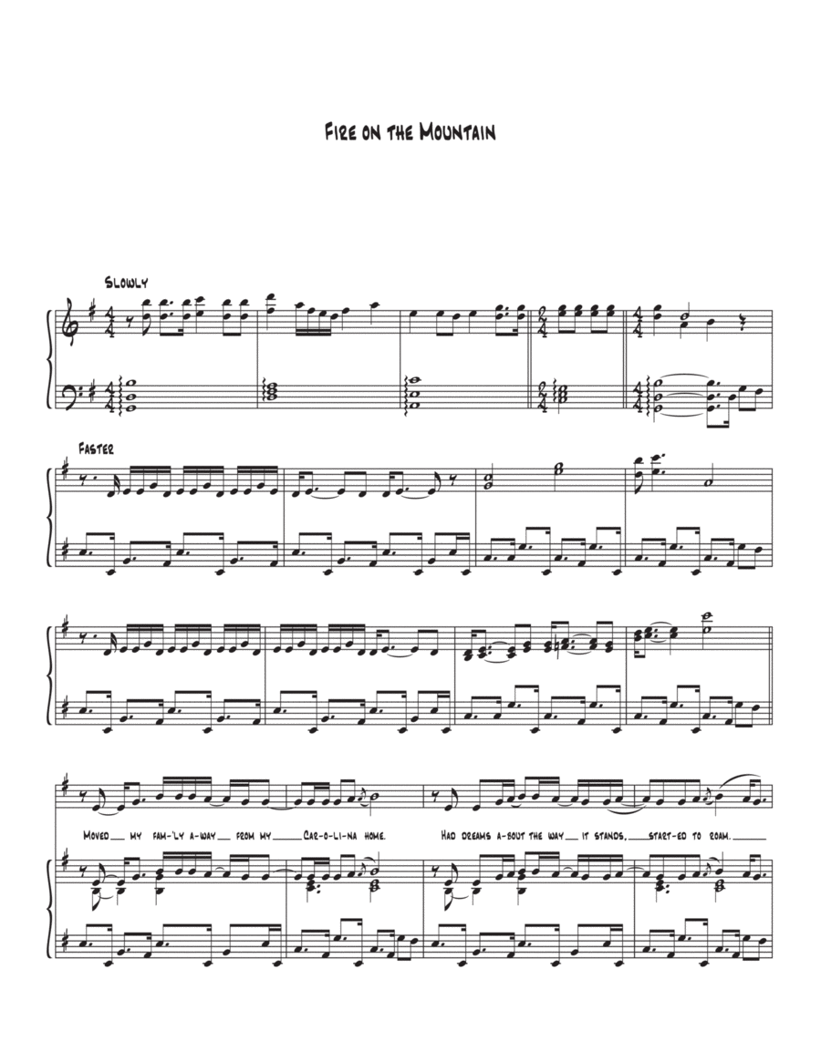 Fire On The Mountain Voice scores gallery preview page 1