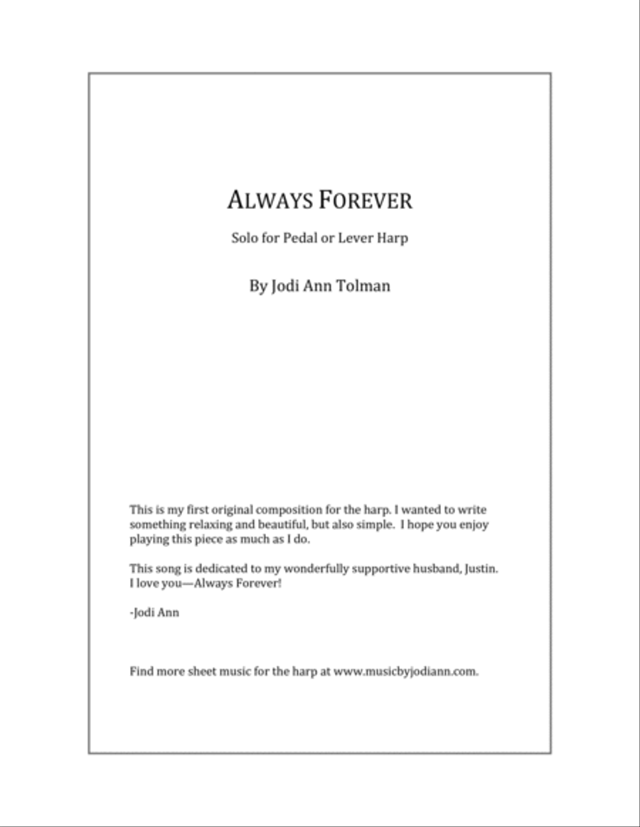 Always Forever, Harp Solo Harp scores gallery preview page 2