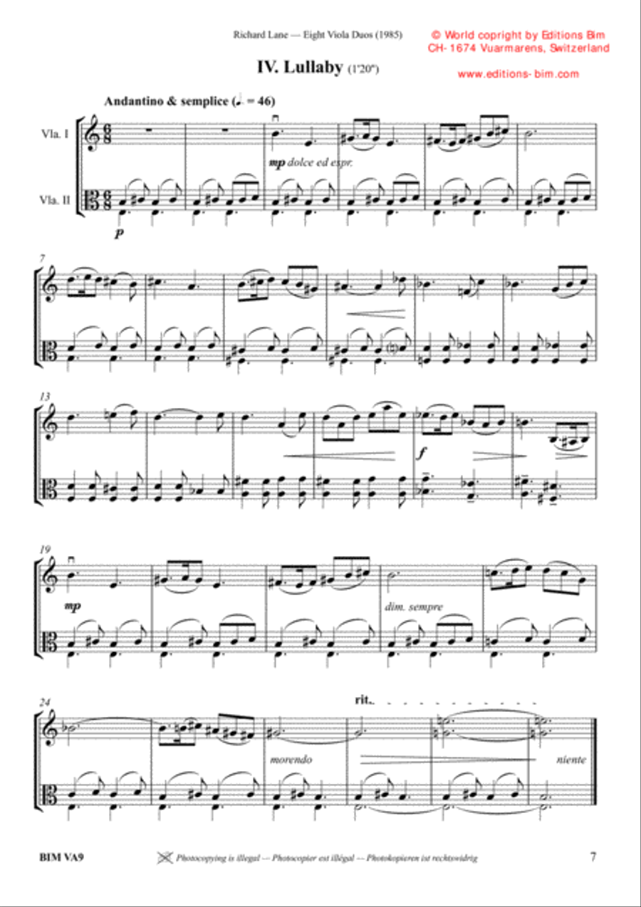 8 Viola Duos String Duet scores gallery preview page 5