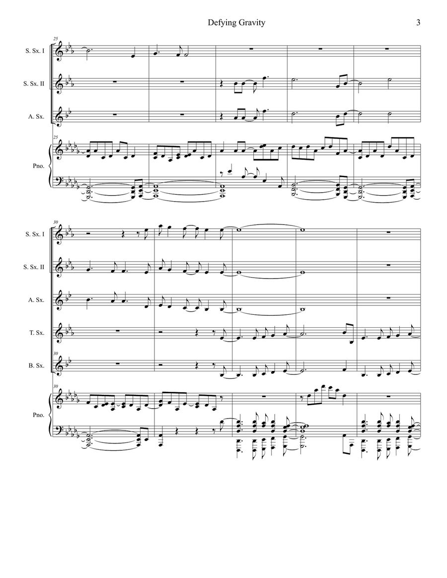 Defying Gravity Defying Gravity Saxophone Quintet scores gallery preview page 3