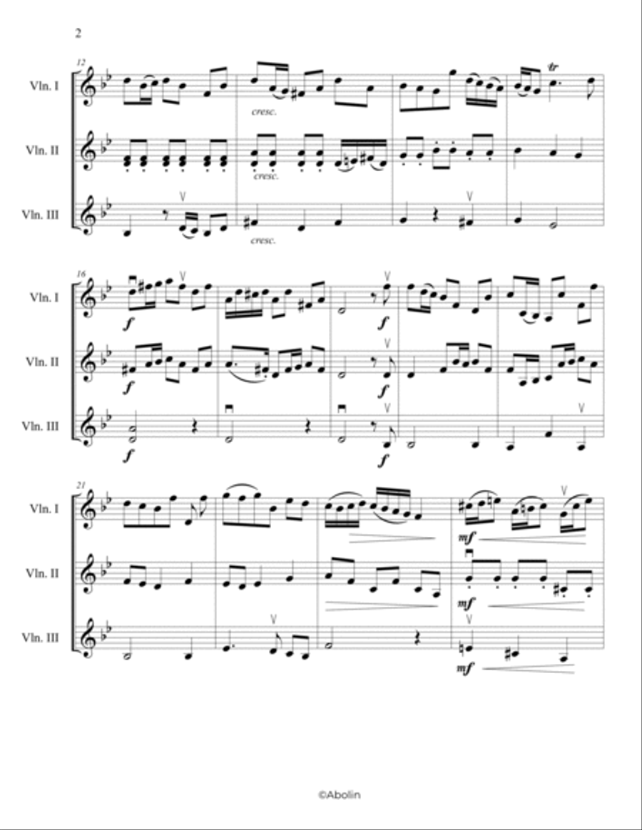 Eccles: Sonata in G minor - Violin Trio Chamber Music scores gallery preview page 4