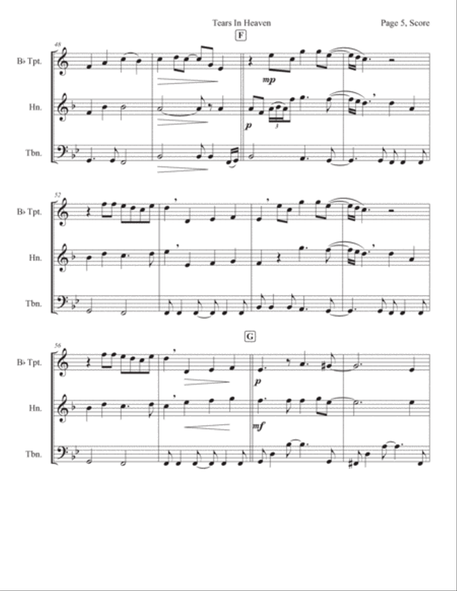 Tears In Heaven Horn scores gallery preview page 5