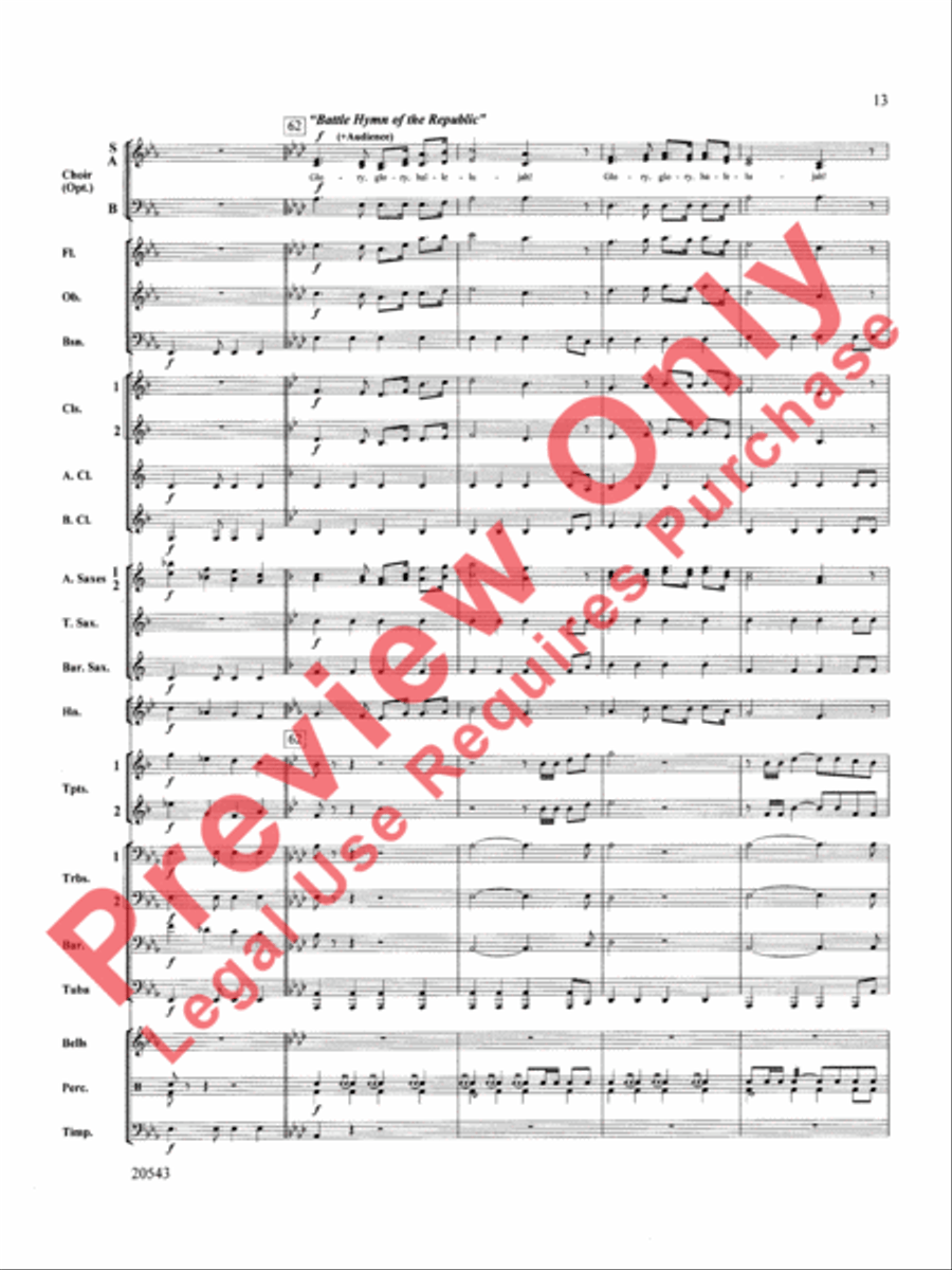 United We Stand (An American Medley) Concert Band scores gallery preview page 14