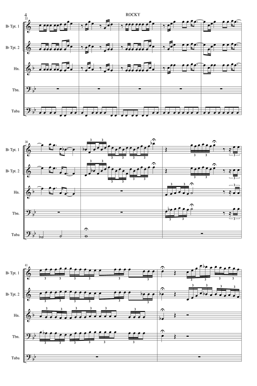 Fanfare For Rocky Brass Ensemble scores gallery preview page 6