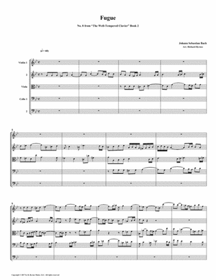 Fugue 08 from Well-Tempered Clavier, Book 2 (String Quintet)