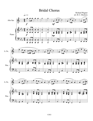 Bridal Chorus (Here Comes the Bride) for Solo Alto Sax and Piano