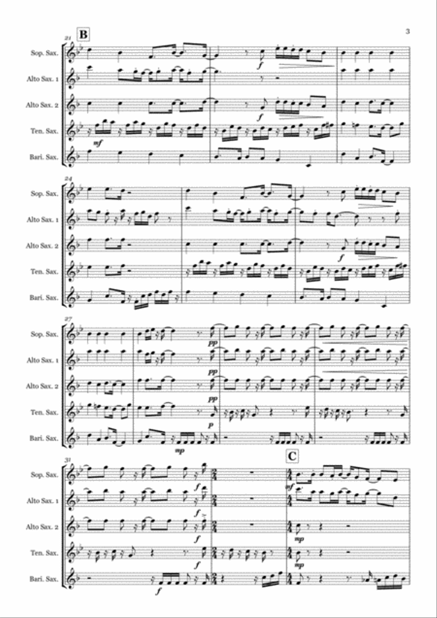 I Want You Back Saxophone Quintet scores gallery preview page 3