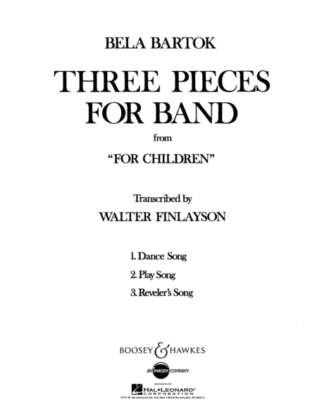 Three Pieces for Band from For Children