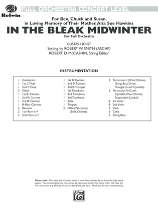 In the Bleak Midwinter: Score