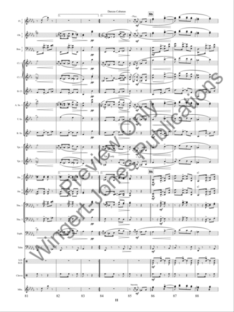 Danzas Cubanas Concert Band scores gallery preview page 14