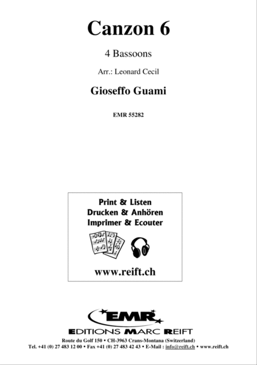Canzon 6 Canzon 6 Bassoon Quartet scores gallery preview page 2