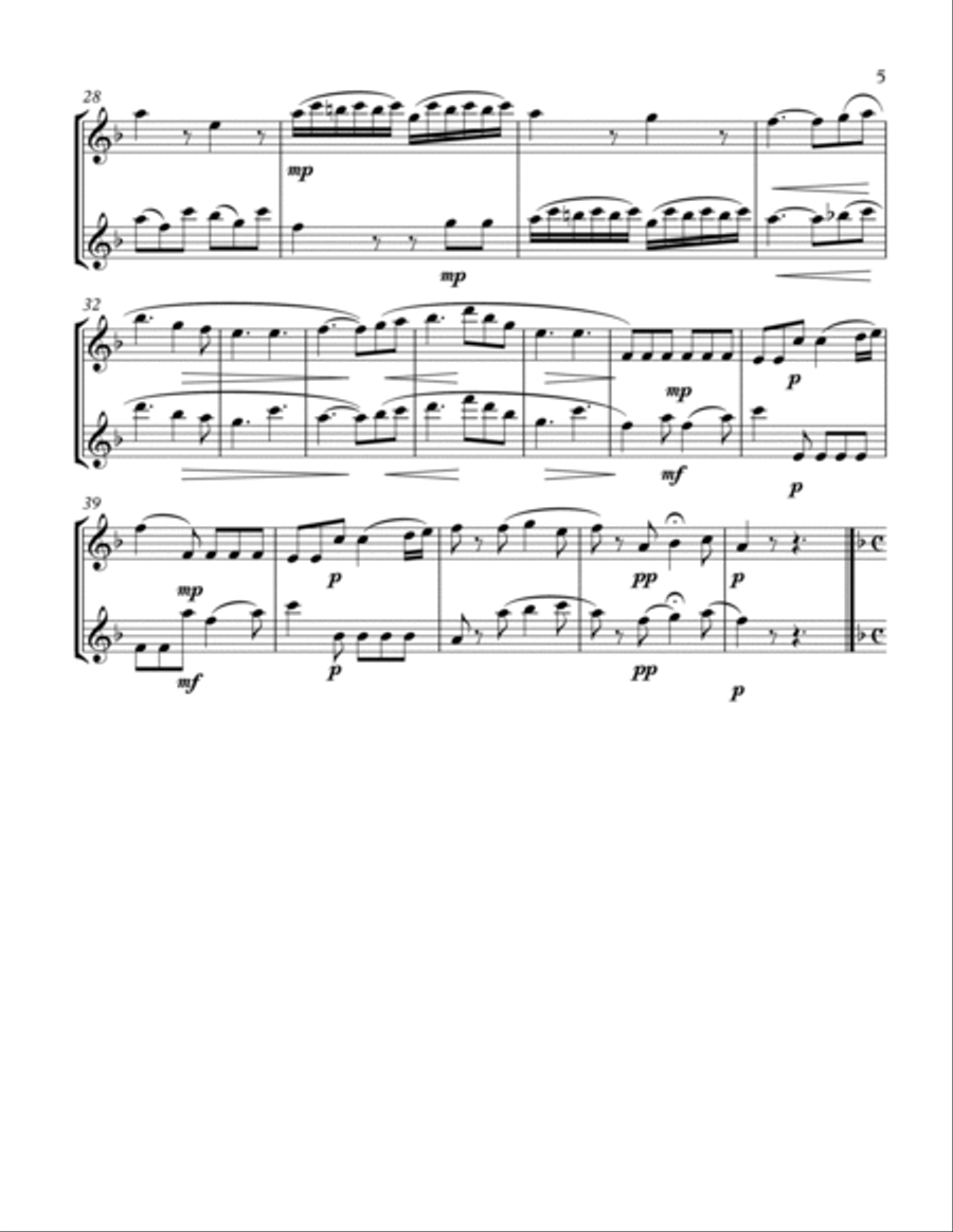 Eight Arias From Mozart's Marriage Of Figaro For Flute Duet Flute Duet scores gallery preview page 6