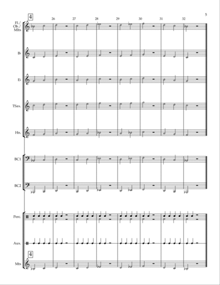 30 Progressive Studies for Full Band or Individual Study (beginner to very easy) Concert Band scores gallery preview page 6