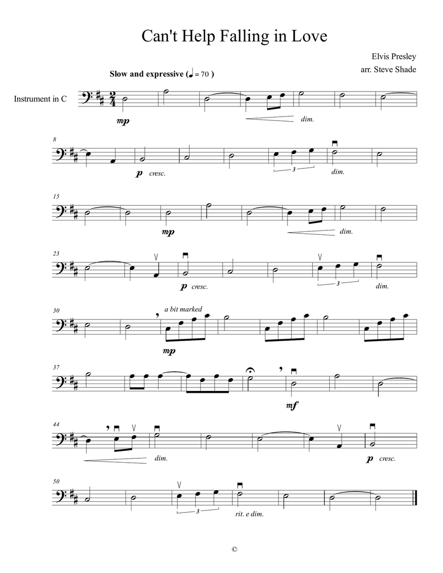 Can't Help Falling In Love Small Ensemble scores gallery preview page 1