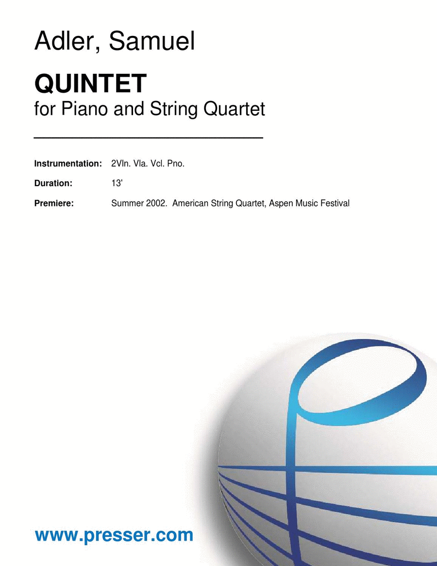 Quintet Chamber Music scores gallery preview page 1
