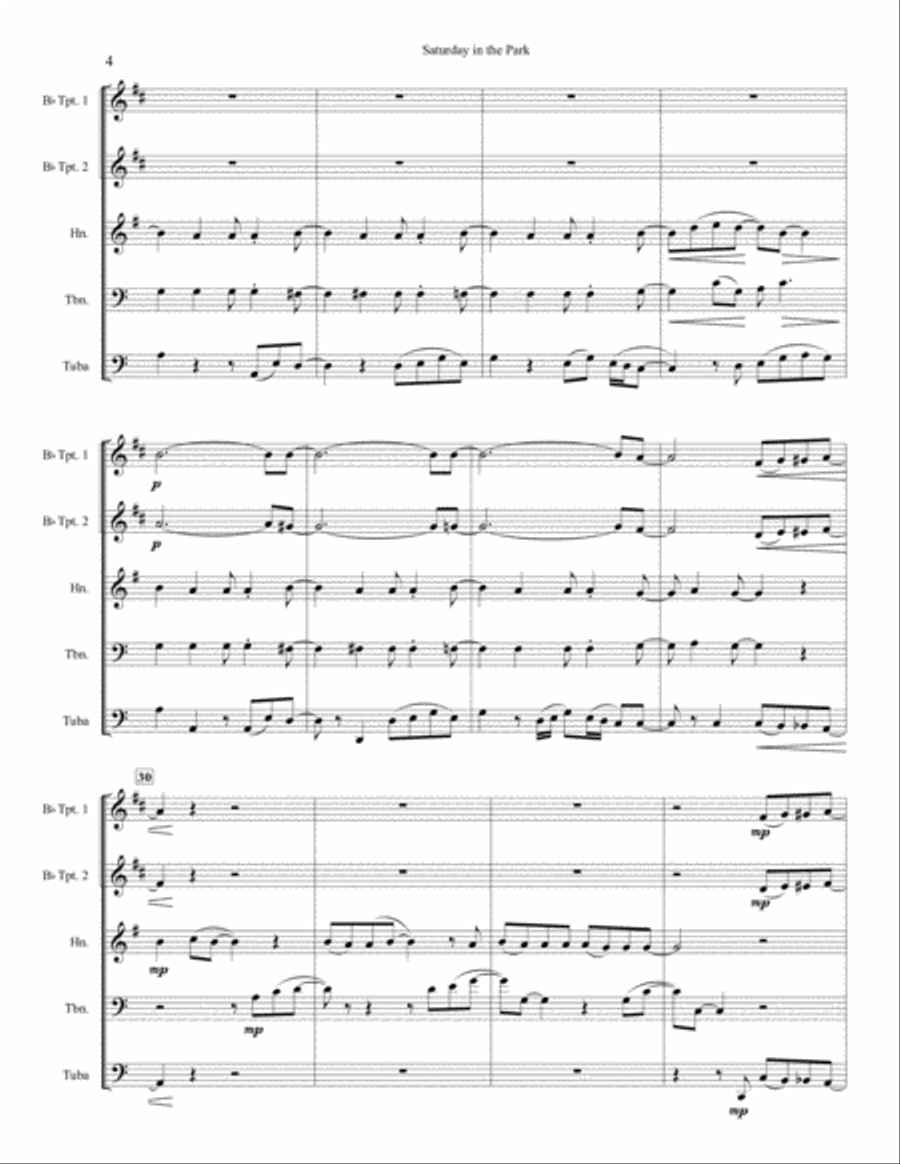 Saturday In The Park Brass Quintet scores gallery preview page 4