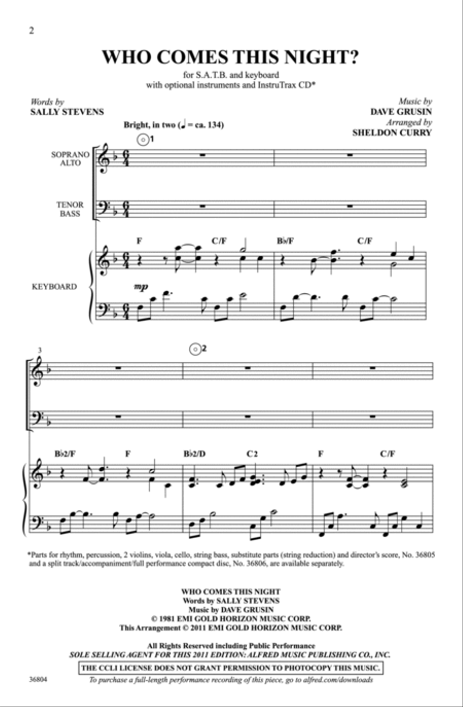 Who Comes This Night? Choir scores gallery preview page 2