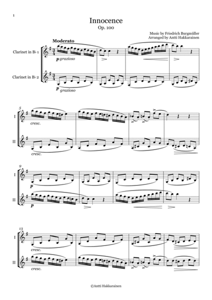 Innocence Op. 100 - Clarinet Duet