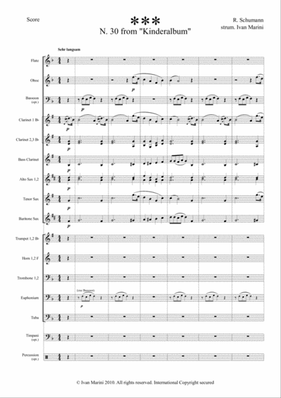 *** (UNTITLED) n. 30 from KINDERALBUM by Schumann - for Wind Band/Ensemble Concert Band scores gallery preview page 2