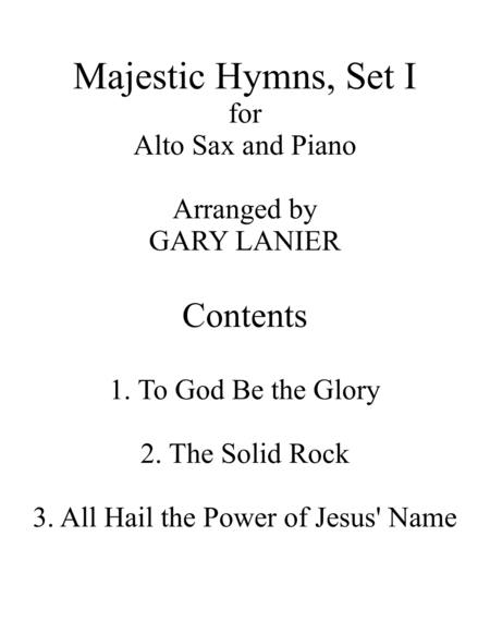 MAJESTIC HYMNS, SET I (Duets for Alto Sax & Piano) image number null