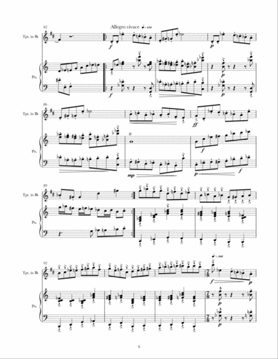 Rhetorical Flirt For piano and trumpet Trumpet Duet scores gallery preview page 6