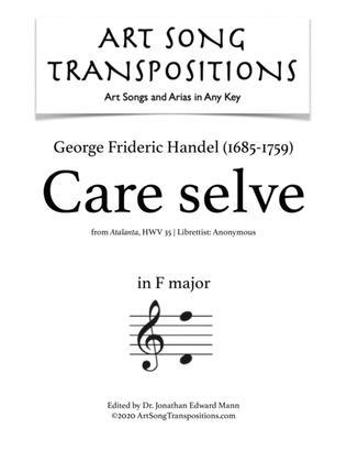 Book cover for HANDEL: Care selve (transposed to F major)