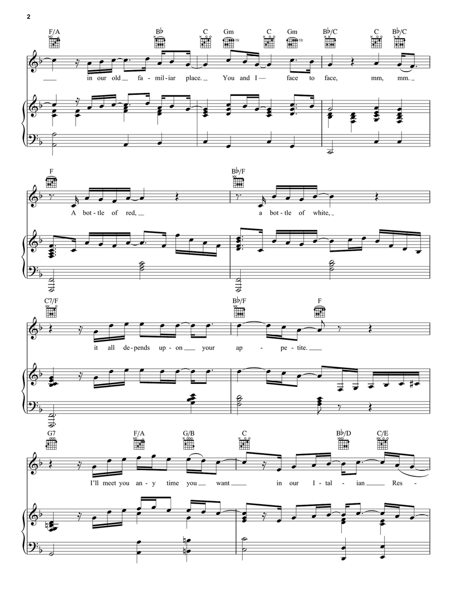 Scenes From An Italian Restaurant Piano, Vocal, Guitar scores gallery preview page 2