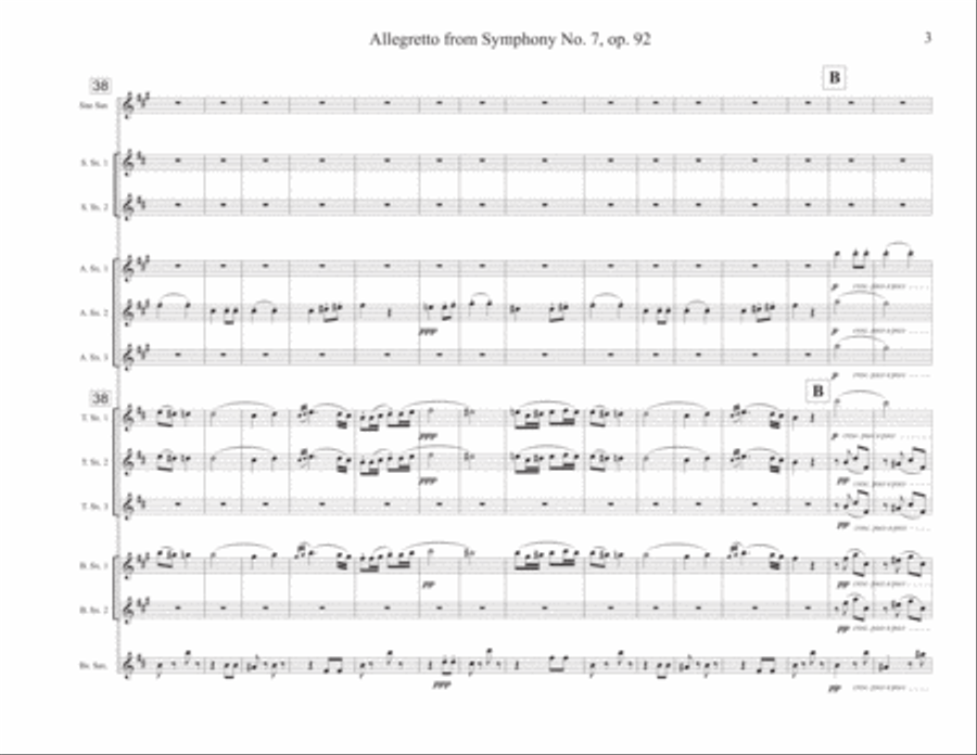 Allegretto from Symphony No. 7, op. 92 Woodwind Ensemble scores gallery preview page 3