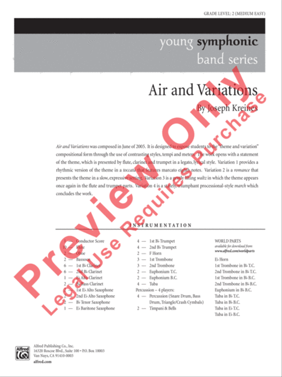 Air and Variations Concert Band scores gallery preview page 2