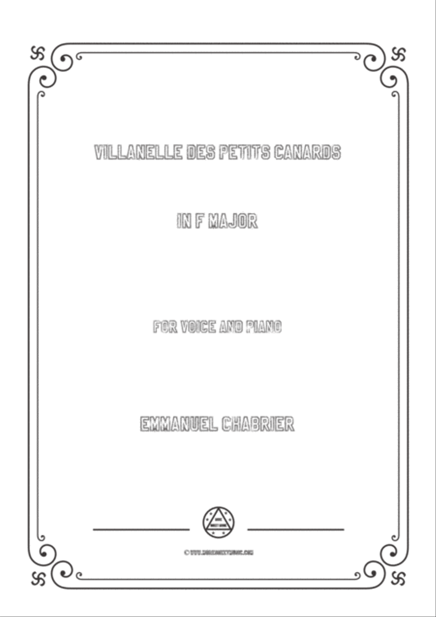 Chabrier-Villanelle des petits canards in F Major,for voice and piano Voice Solo scores gallery preview page 1
