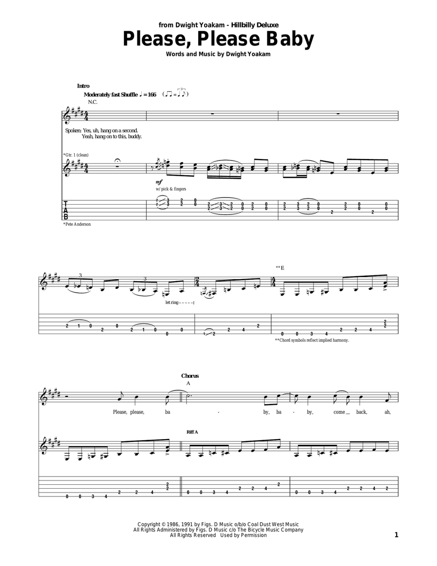 Please, Please Baby Acoustic Guitar scores gallery preview page 1