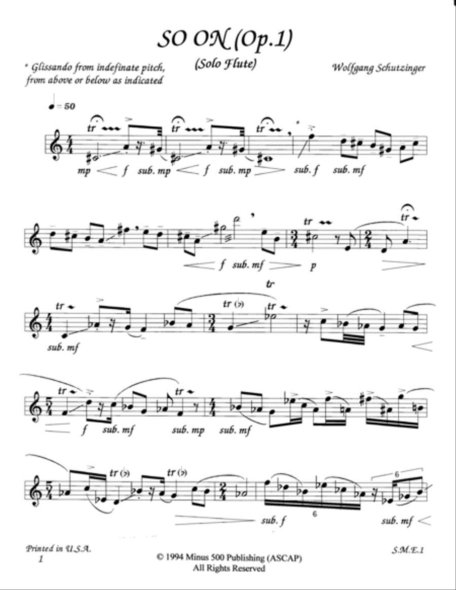 So On (Op 1) Flute Solo scores gallery preview page 2