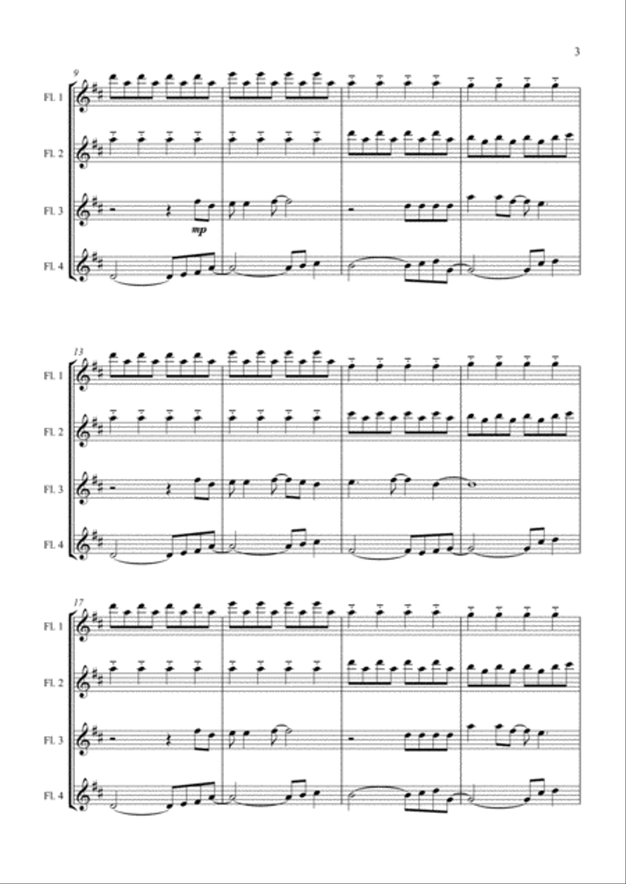 Don't Stop Believin' Flute Quartet scores gallery preview page 3
