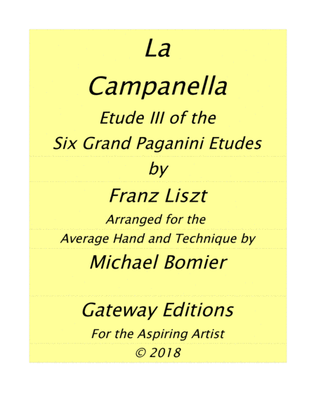 Book cover for La Campanella Paganini Etude No.3 in G# minor for Piano Solo
