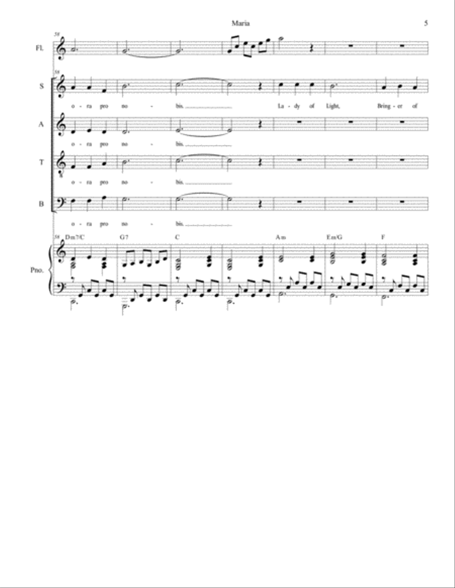 Maria (for SATB) 4-Part scores gallery preview page 5