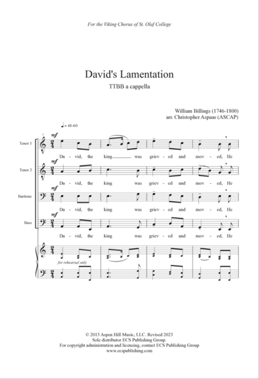 David's Lamentation David's Lamentation TTBB scores gallery preview page 3