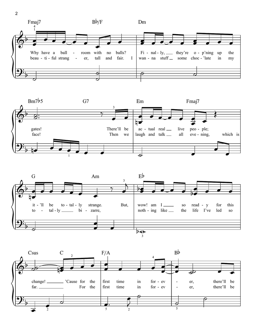 For The First Time In Forever (from Frozen) Easy Piano scores gallery preview page 2