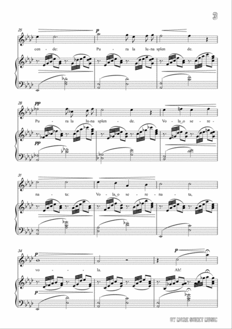 Tosti-La Serenata in A flat Major,for Voice and Piano Voice Solo scores gallery preview page 5