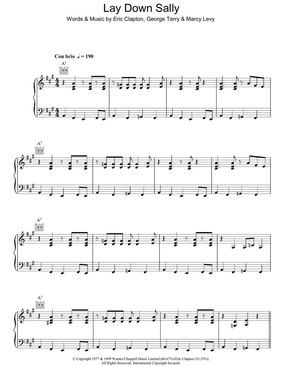 Lay Down Sally Acoustic Guitar scores gallery preview page 1