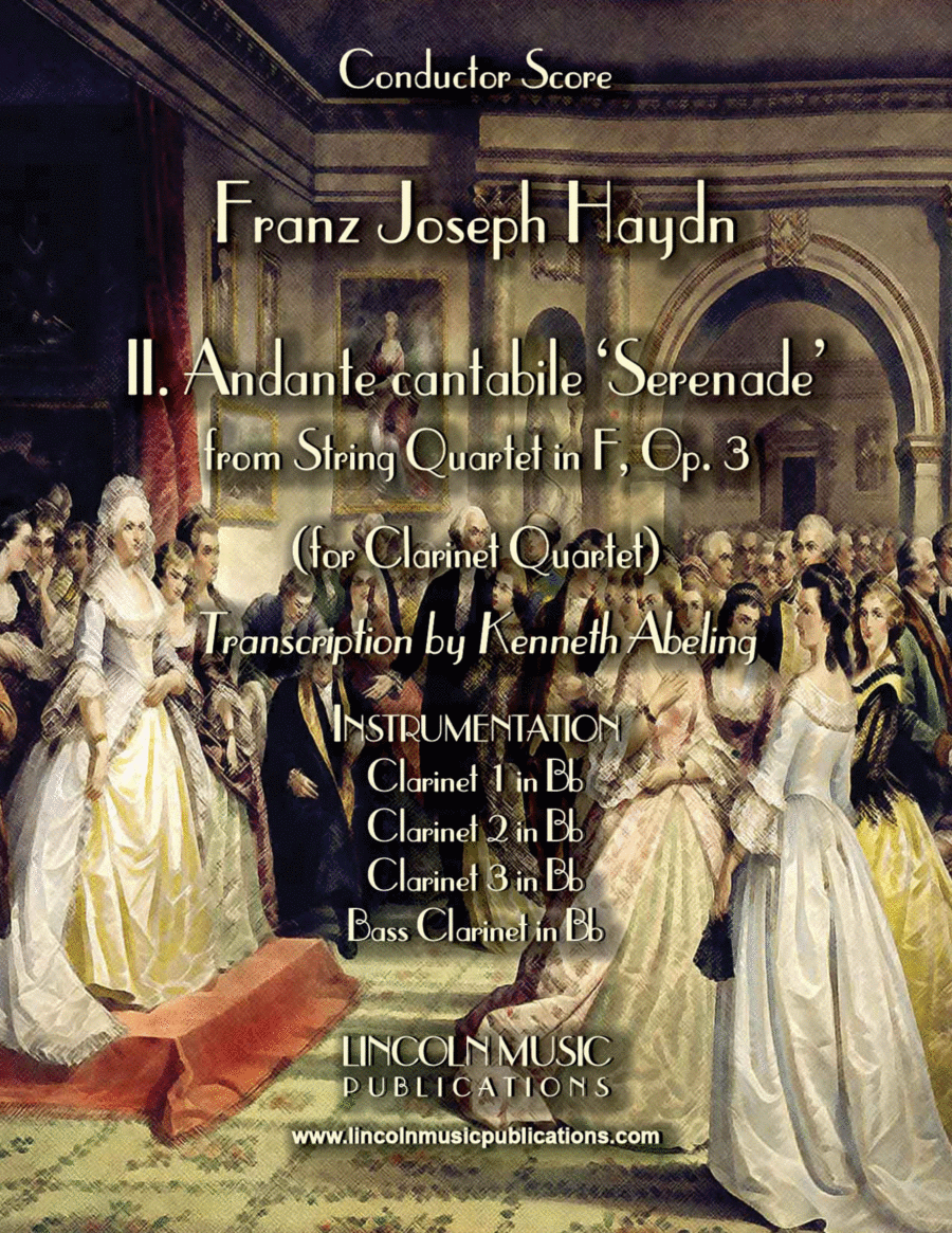 Haydn - “Serenade” (for Clarinet Quartet) Clarinet Quartet scores gallery preview page 1