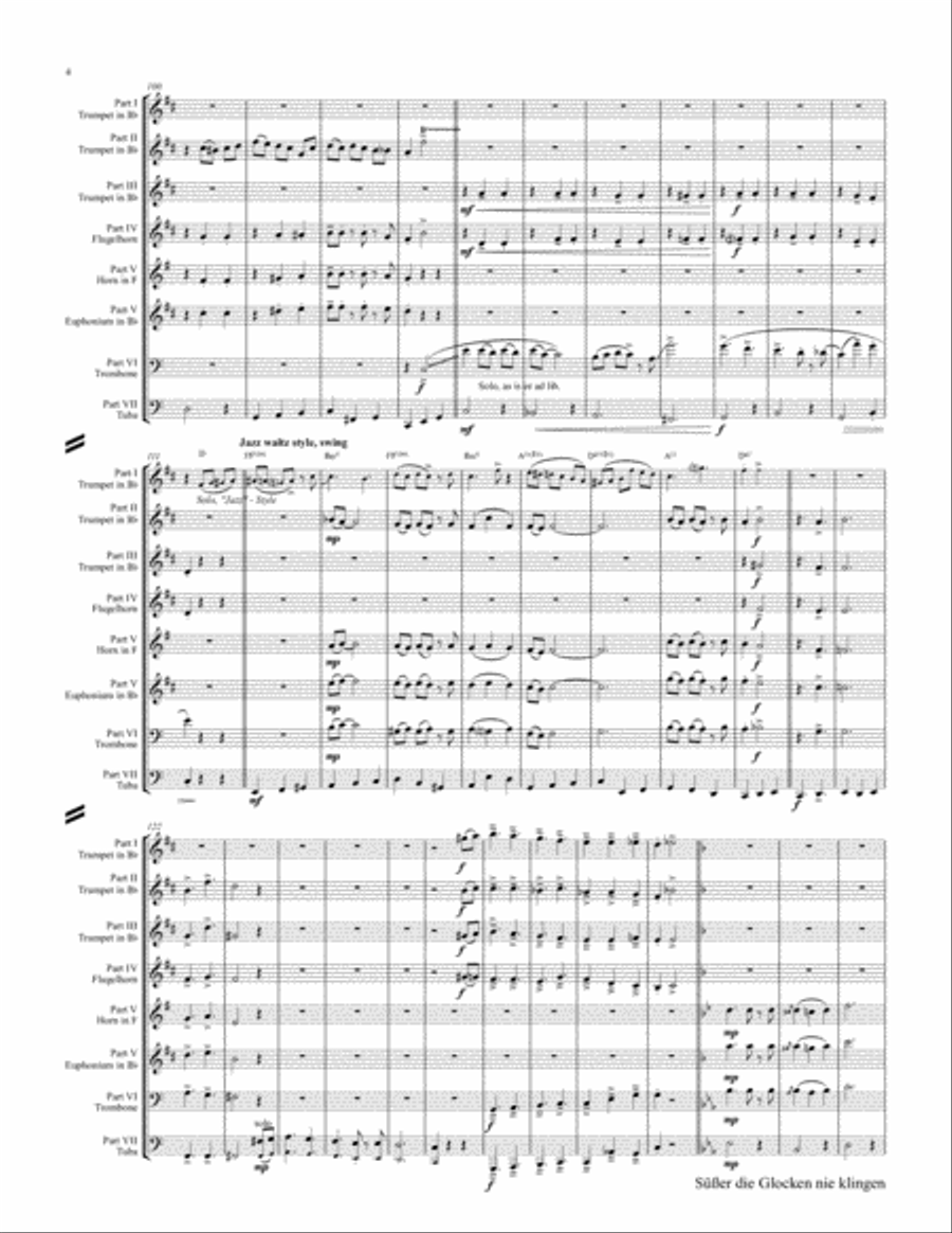Süßer die Glocken nie klingen - German Christmas song - 7 Parts - Brass Ensemble Brass Ensemble scores gallery preview page 4
