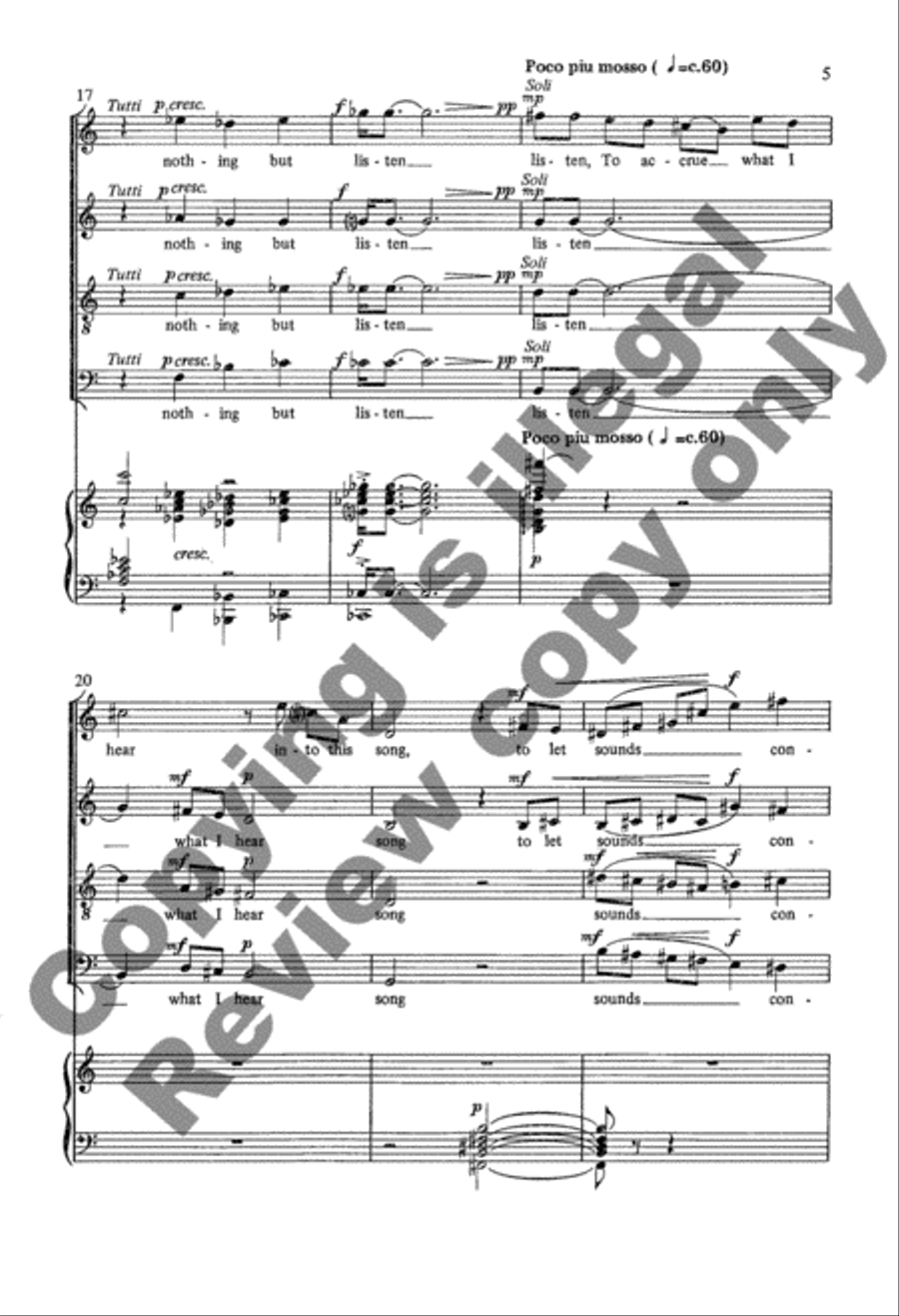 Walt Whitman Song 4-Part scores gallery preview page 16