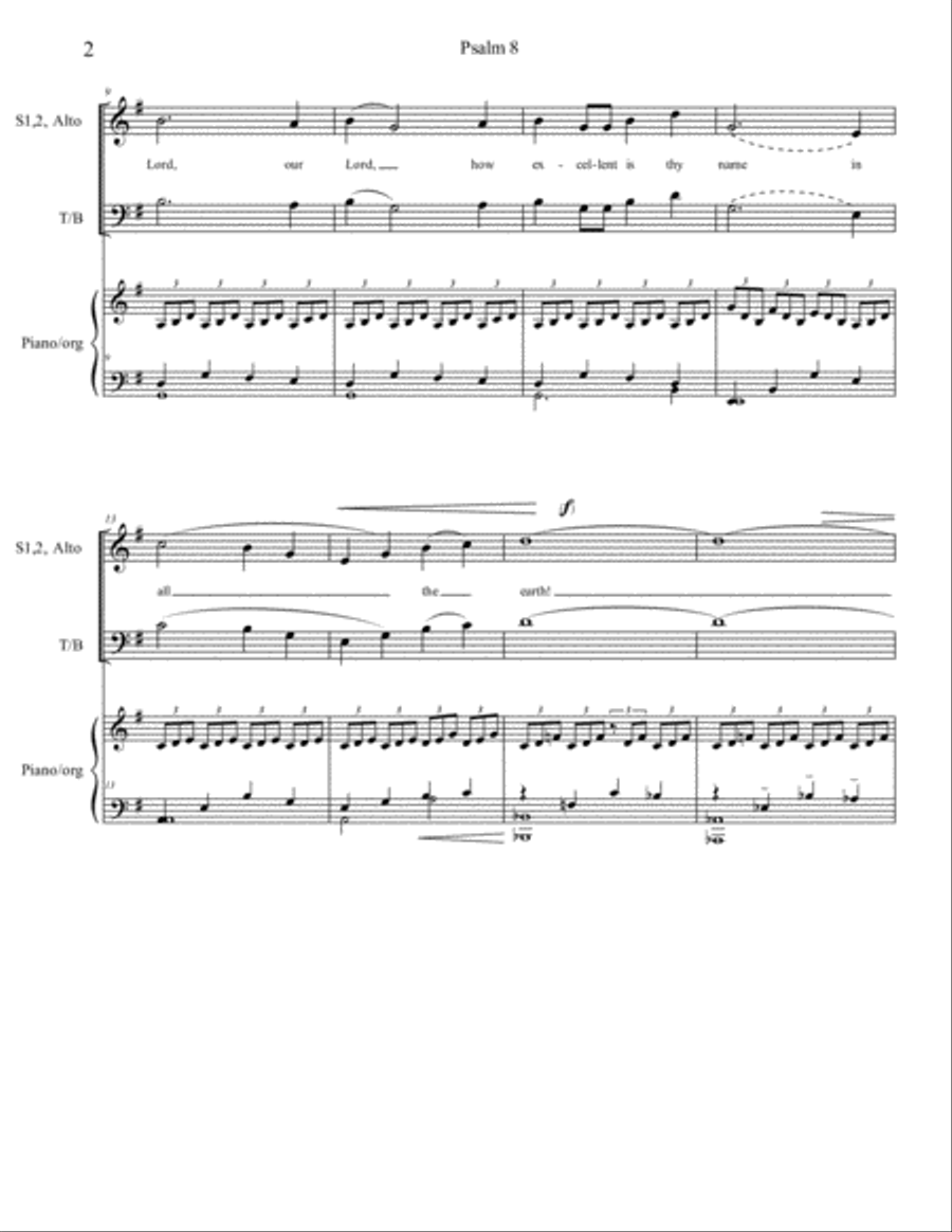 Psalm 8 4-Part scores gallery preview page 2