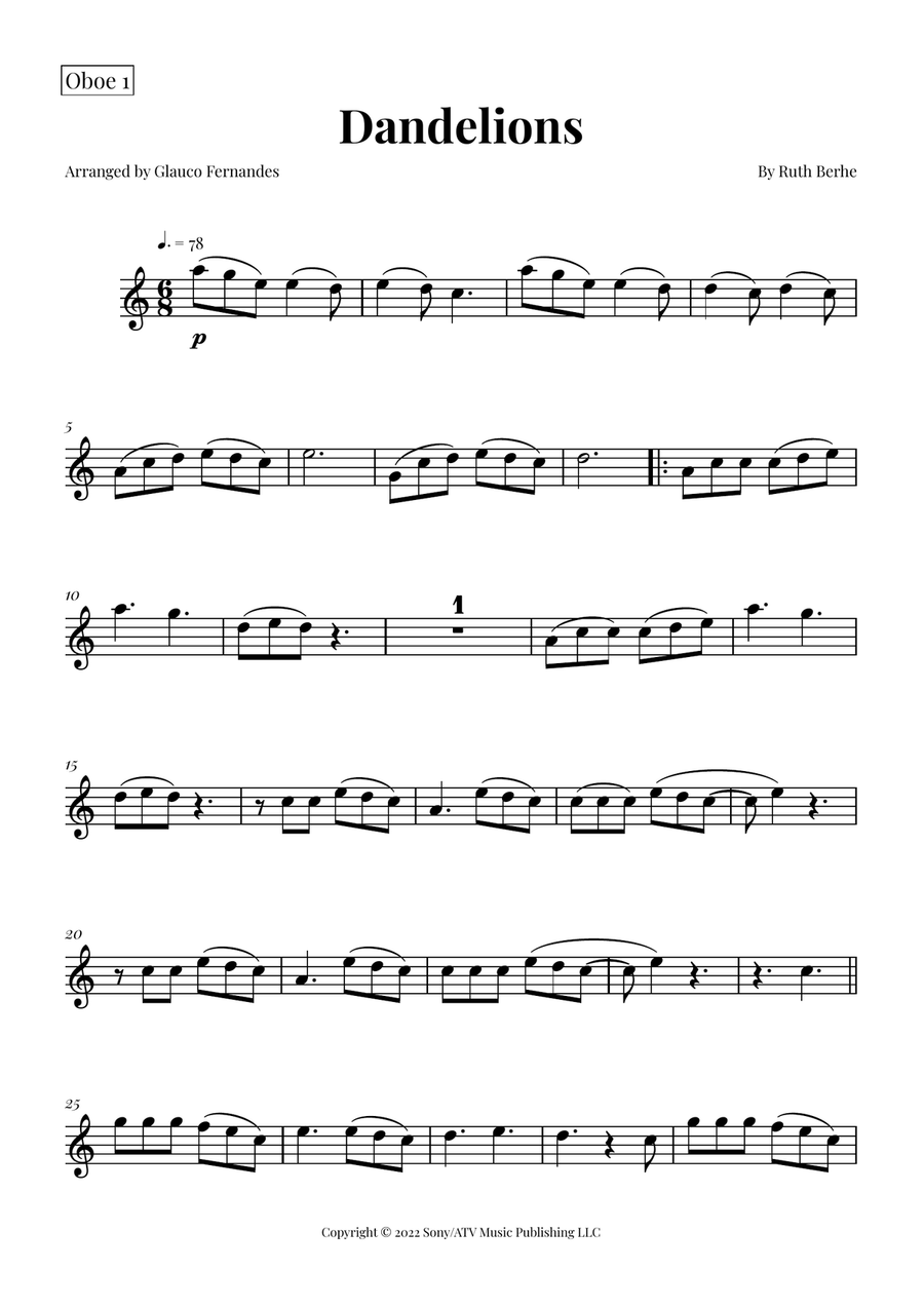 Dandelions Woodwind Duet scores gallery preview page 4