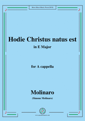 Book cover for Molinaro-Hodie Christus natus est,in E Major,for A cappella