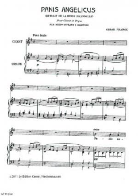 Panis angelicus [sol maggiore] : extrait de la Messe solennelle : pour chant (per mezzo soprano o baritono) et orgue